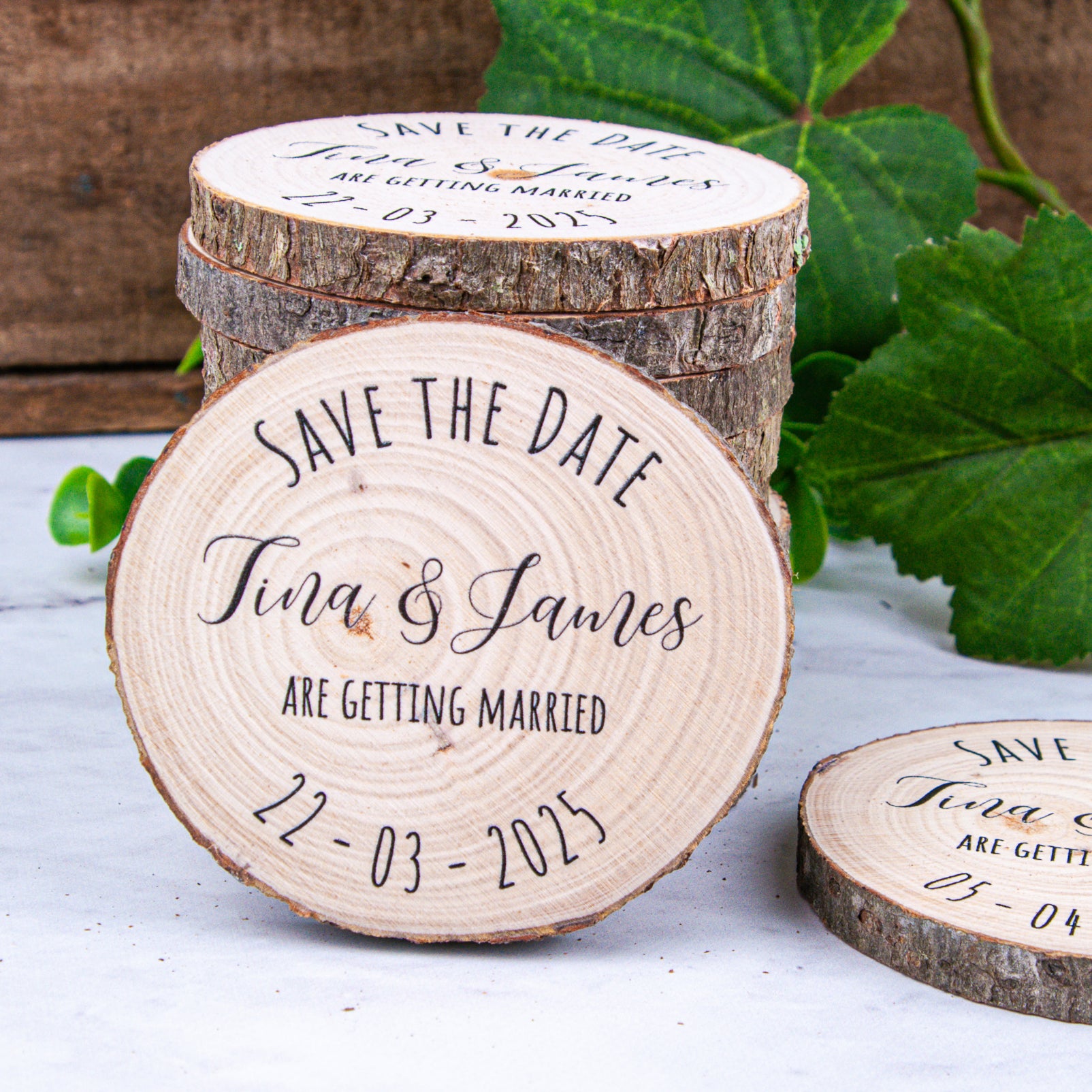 Wood Slice Save the Date Magnet | Stringybark Supplies