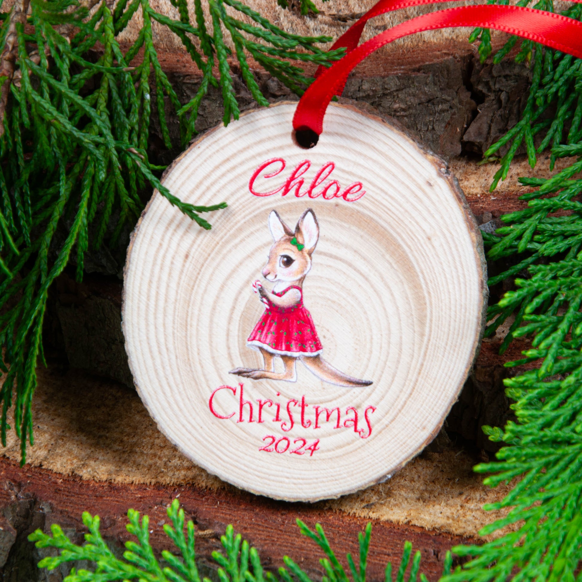 Personalised Christmas Ornament Kangaroo Design